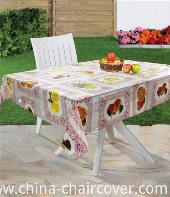 Plastic Cheap PVC Tablecloth Transparent Printed Design